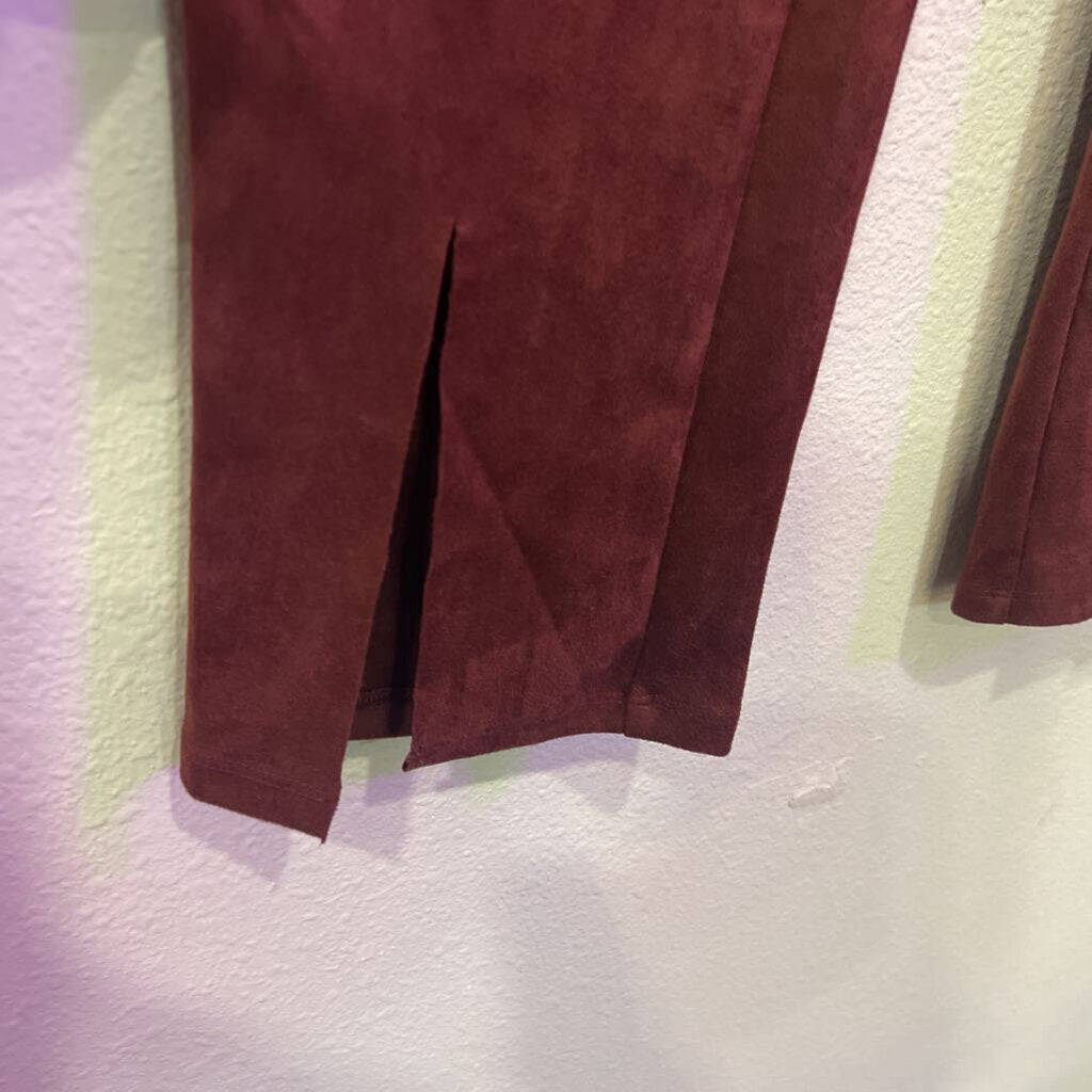 SUEDE PANT,MAROON,XL