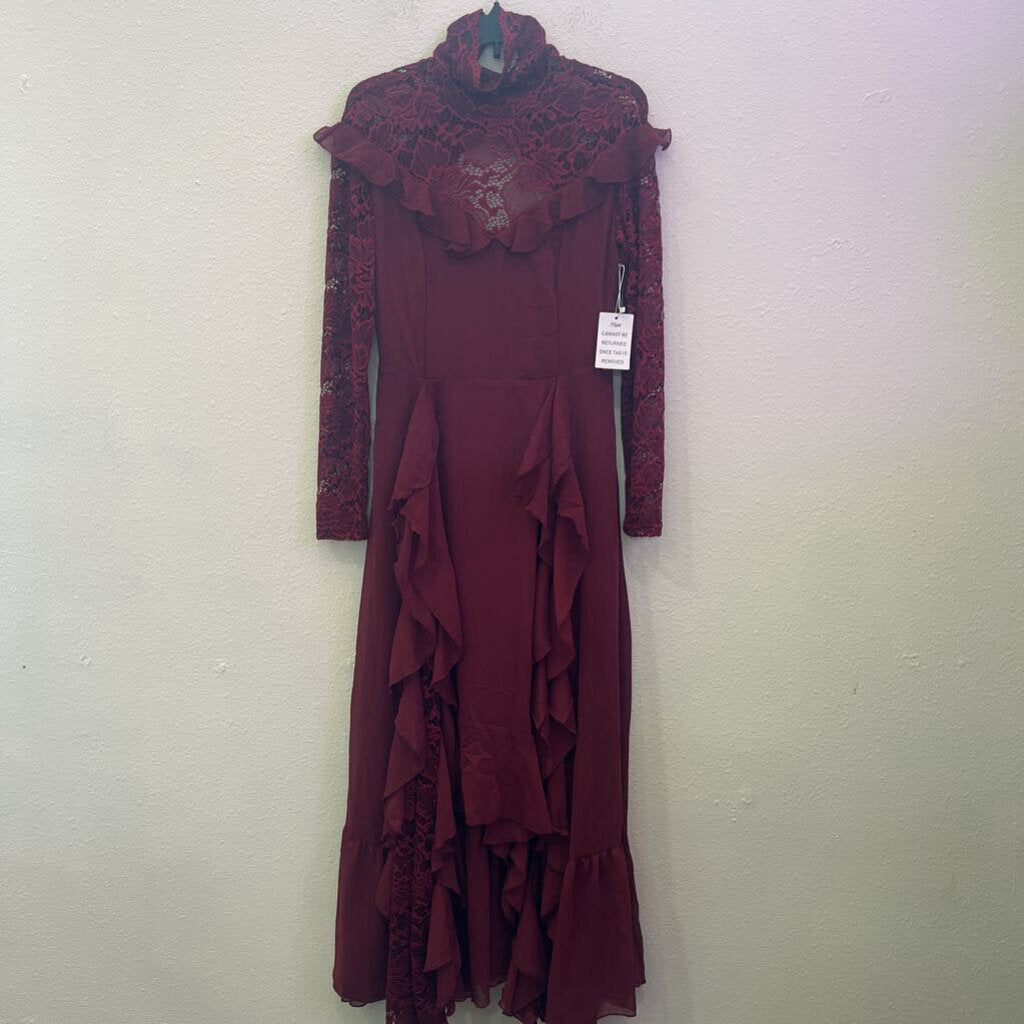 JOYFOLIE,LONGSLV DRESS,MAROON,M