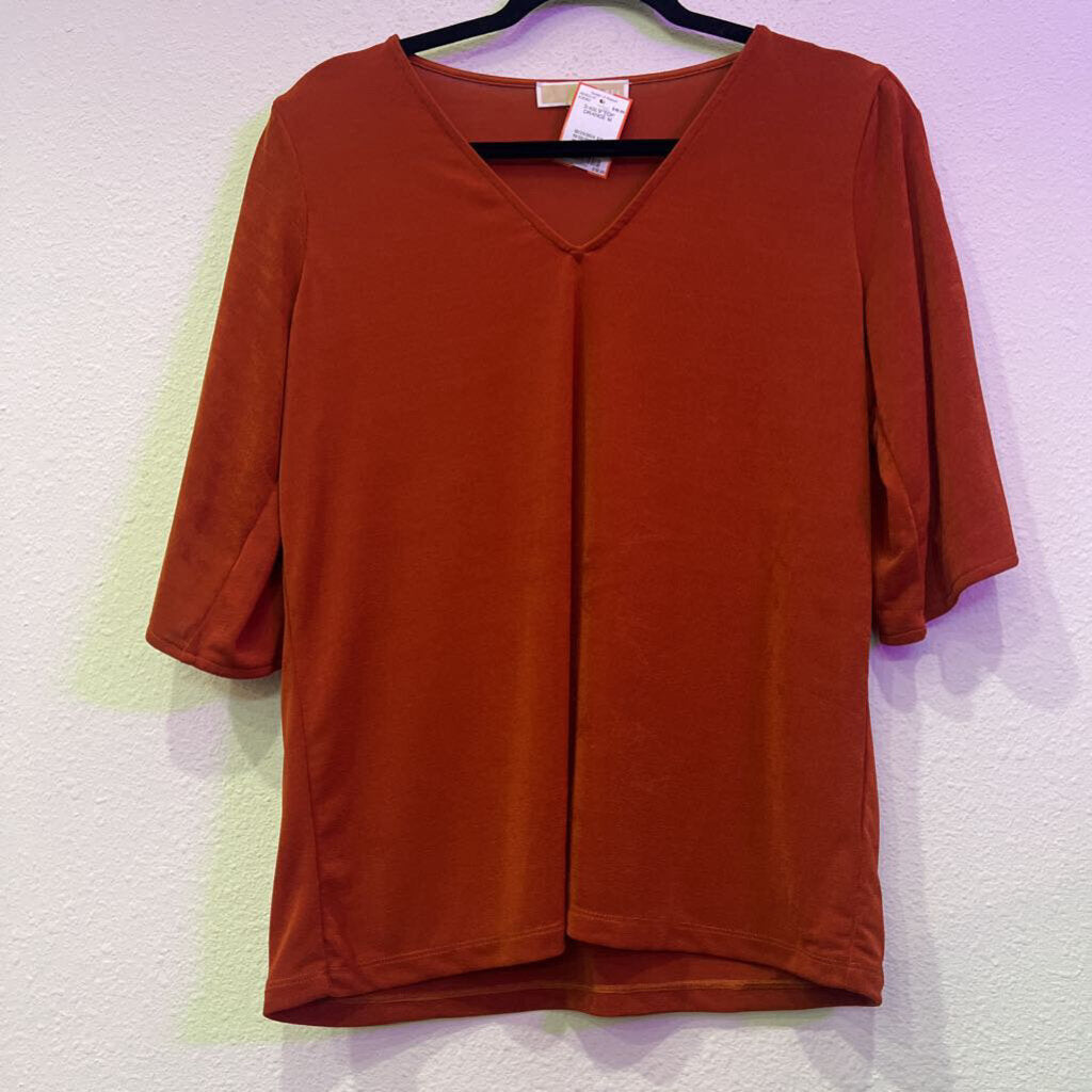 3/4SLV TOP,ORANGE,M