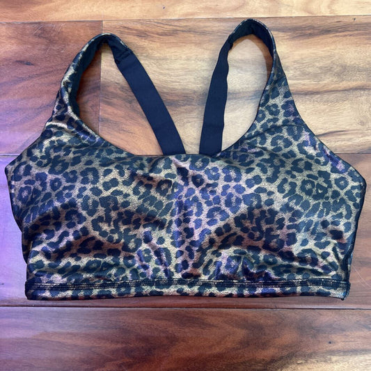 SPANX,ANIMAL PRINT SPORTS BRA,BLACK GOLD,L