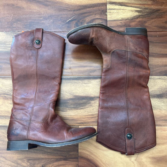 MELISSA BUTTON BOOT,BROWN,8.5