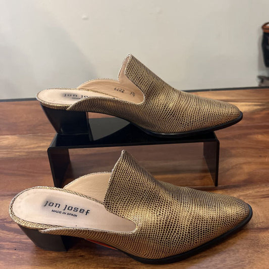 JON JOSEF,SLIPON HEEL ,GOLD,7.5