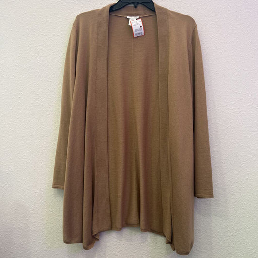 JJILL,LONGSLV CARDIGAN,TAN,S