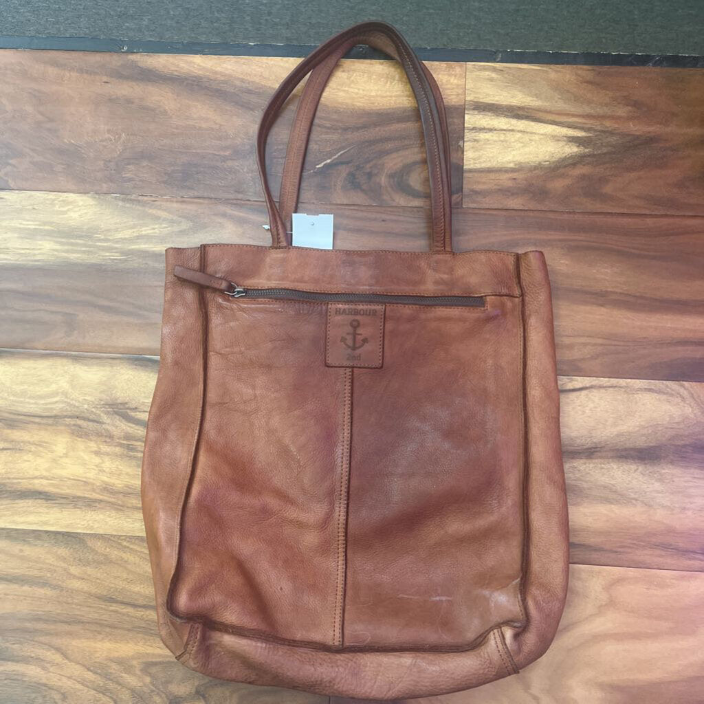 HARBOUR 2ND,LEATHER TOTE ,BROWN