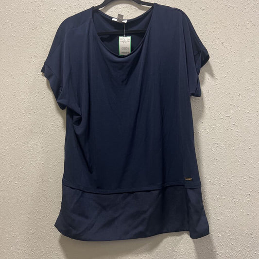 CALVIN KLEIN,SHORTSLV TOP ,BLUE,L