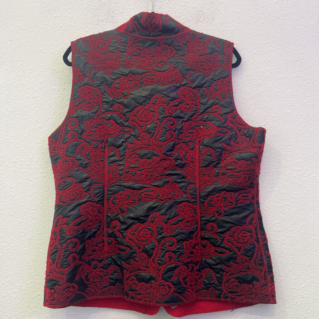 MULTIPLES,LEATHER VEST,RED,L