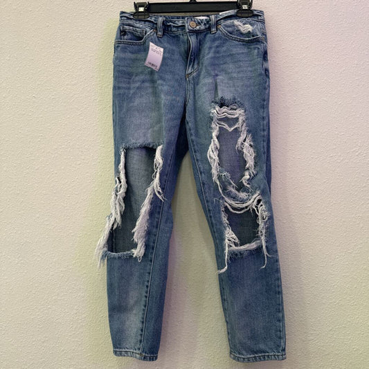 KANCAN,DISTRESSED BF DENIM ,BLUE,26