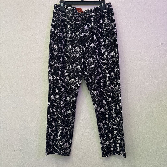 CHICO'S,PATTERN PANT,BLACK WHITE,2.5R