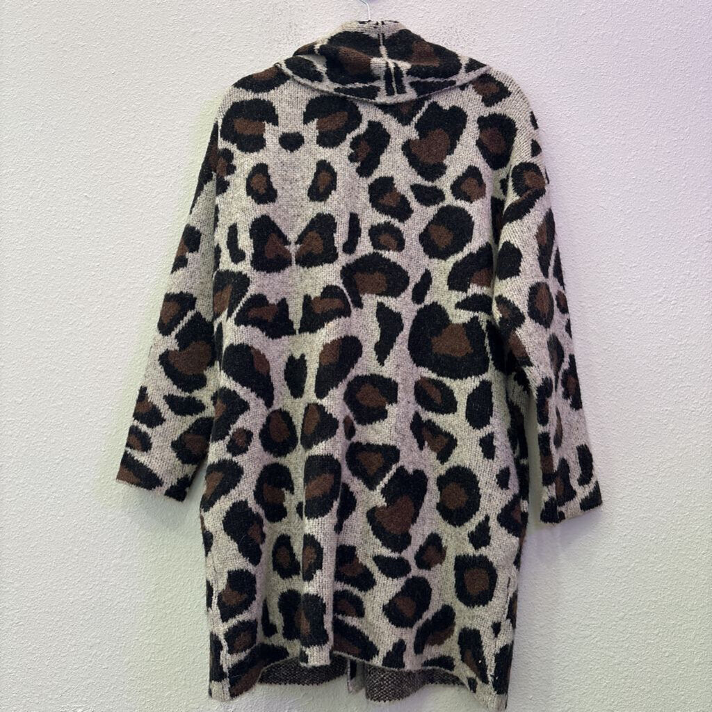 TRIBAL,ANIMAL PRINT CARDIGAN, L