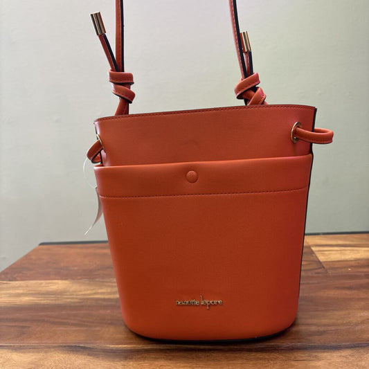 NANETTE LEPORE,CROSSBODY BUCKET PURSE,ORANGE