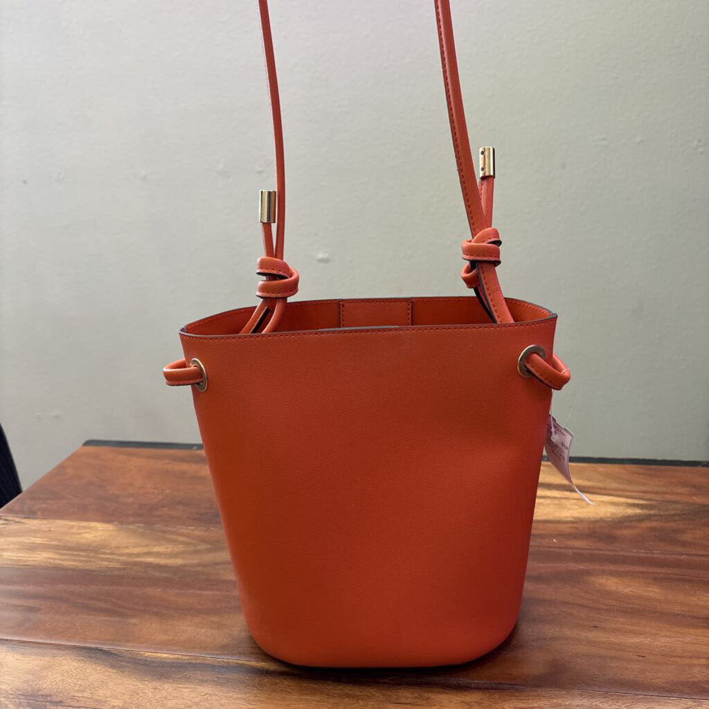 NANETTE LEPORE,CROSSBODY BUCKET PURSE,ORANGE