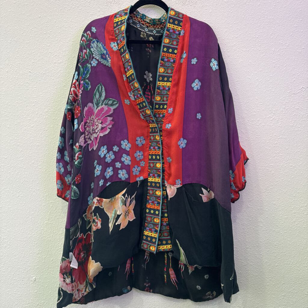 ESCADA,SILK REVERSIBLE KIMONO ,MULTI ,XL