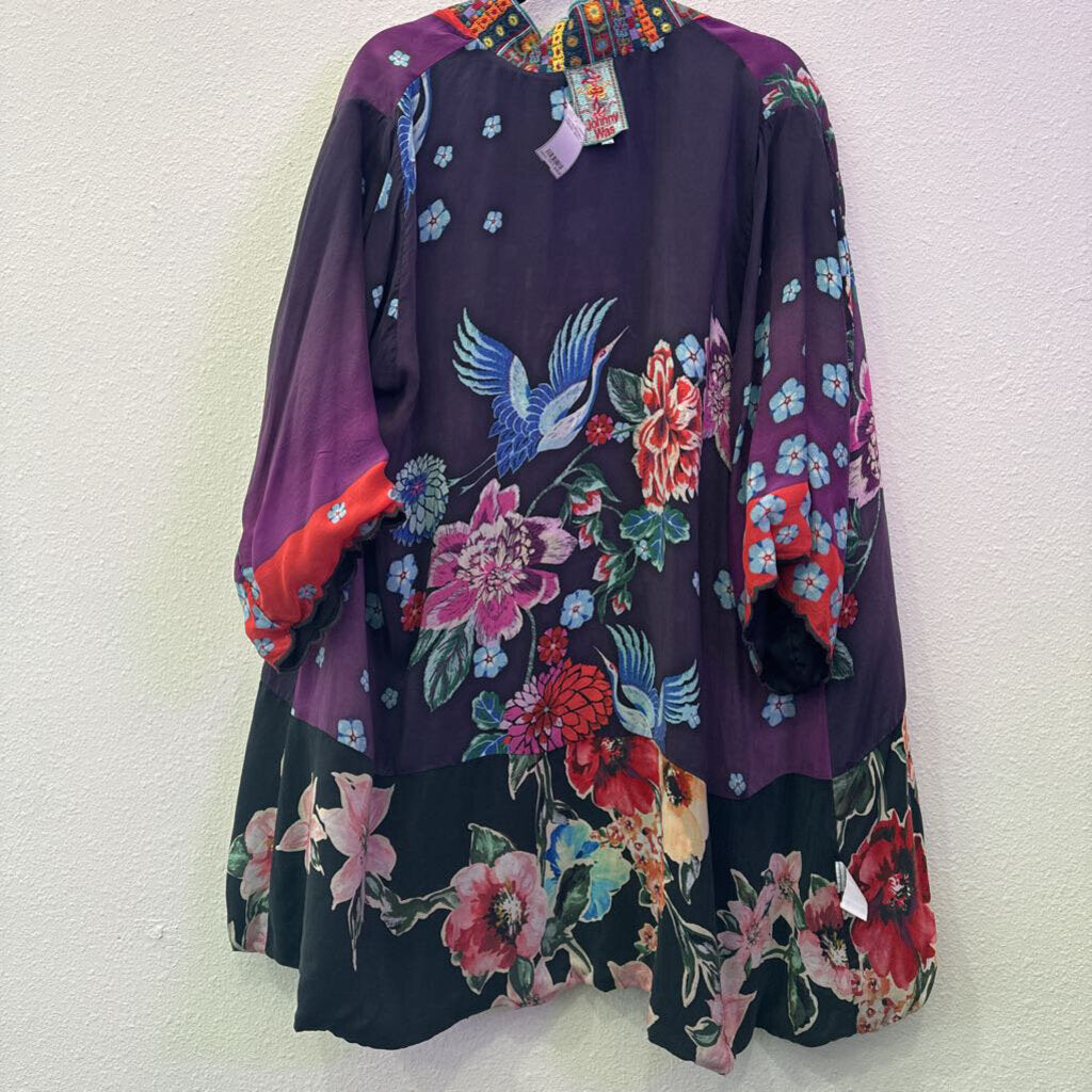 ESCADA,SILK REVERSIBLE KIMONO ,MULTI ,XL