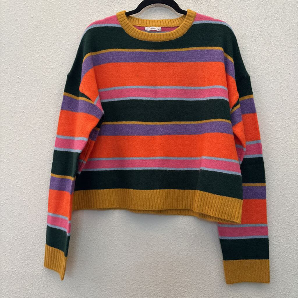 TIMING,LONGSLV STRIPED SWEATER,MULTI,L