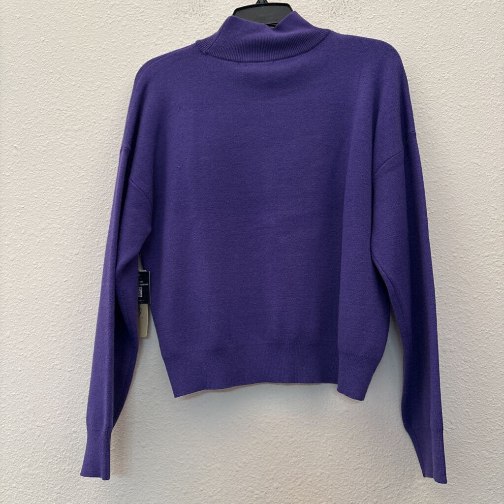 LONGSLV SWEATER ,PURPLE,L