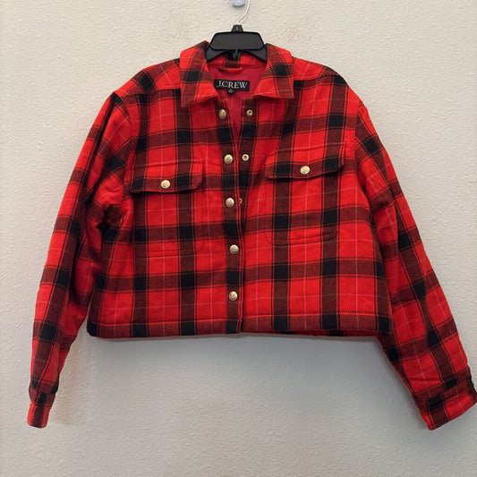 PLAID JACKET,RED BLACK,XL