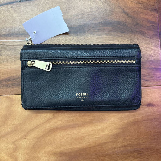 FOSSIL,LEATHER WALLET ,BLK