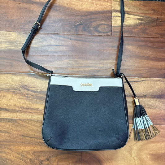 CALVIN KLEIN,TWO TONE CROSSBODY ,BLKWHT