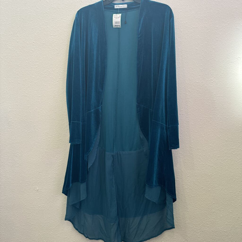 R.VIVIMOS,VELVET KIMONO ,AQUA ,M