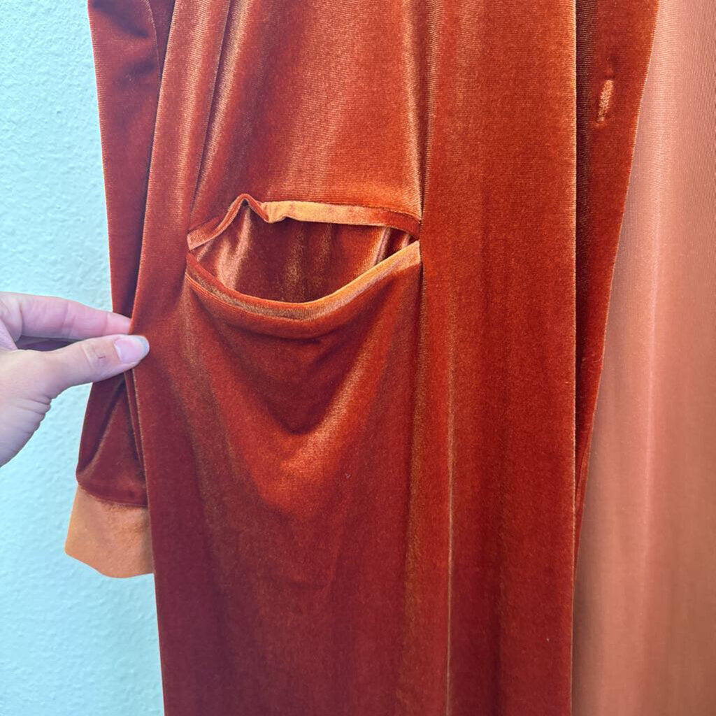 NO BRAND,VELVET KIMONO ,ORANGE,XL