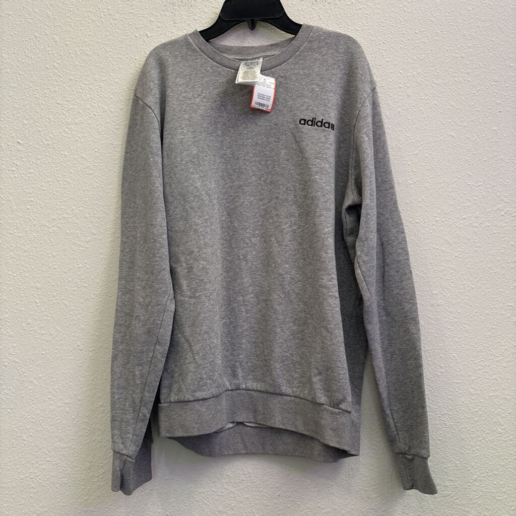 ADIDAS,CREW NECK SWEATER,GRAY,M