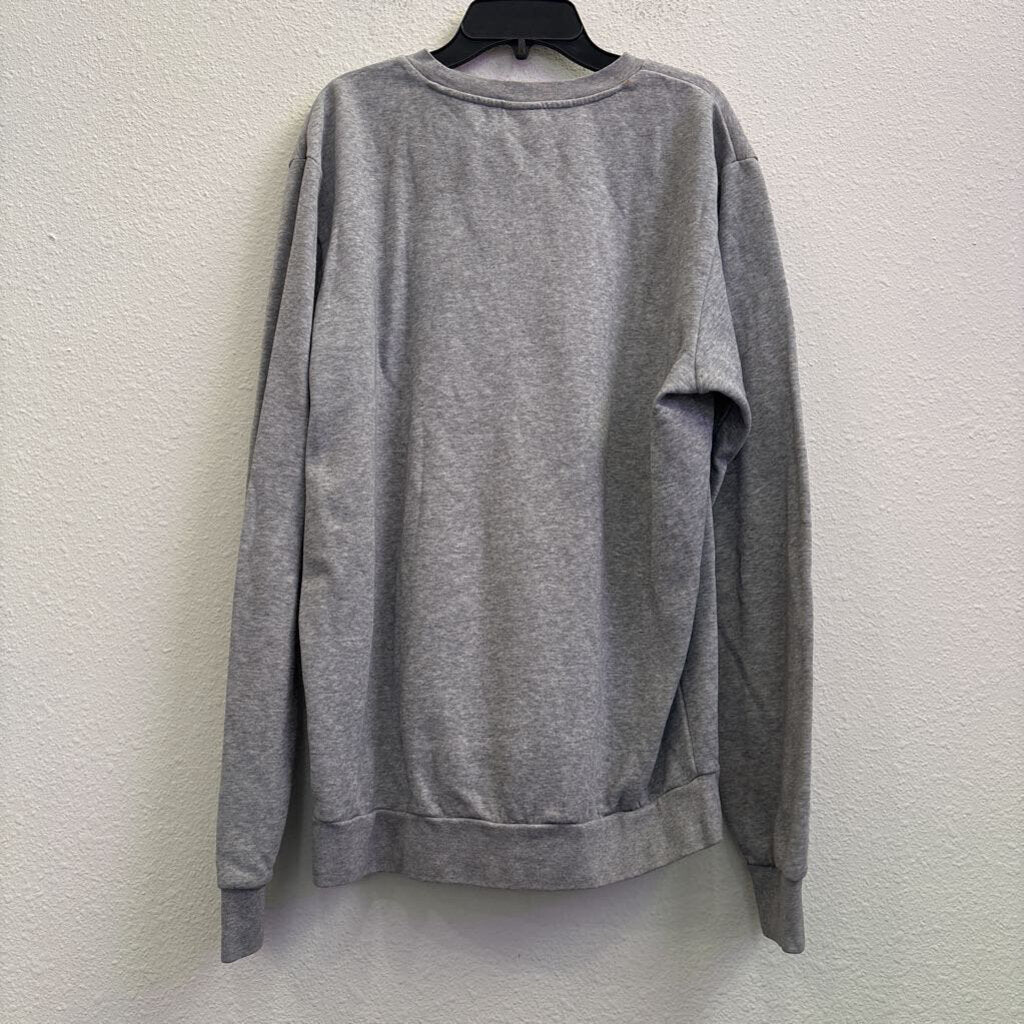 ADIDAS,CREW NECK SWEATER,GRAY,M