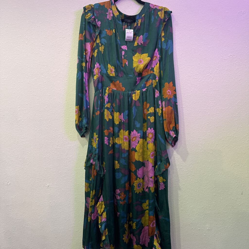 CURRENT AIR,SILK FLORAL DRESS ,MULTI ,L