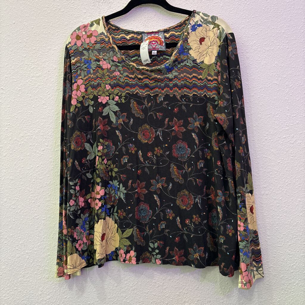 JOHNNY WAS,FLORAL TOP ,MULTI,L