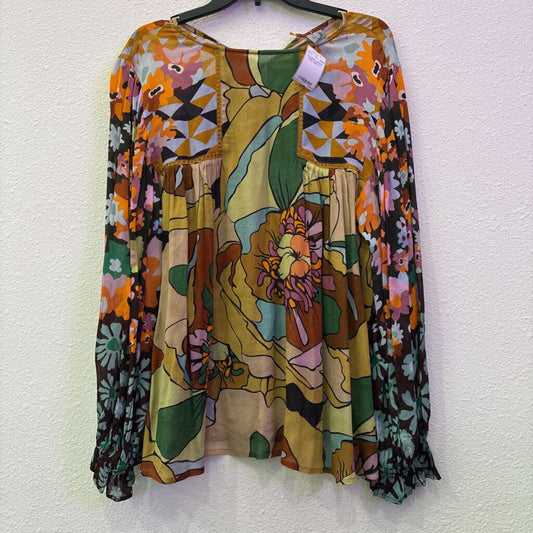 BLANK LONDON,FLORAL SHEER TOP ,MULTI,L