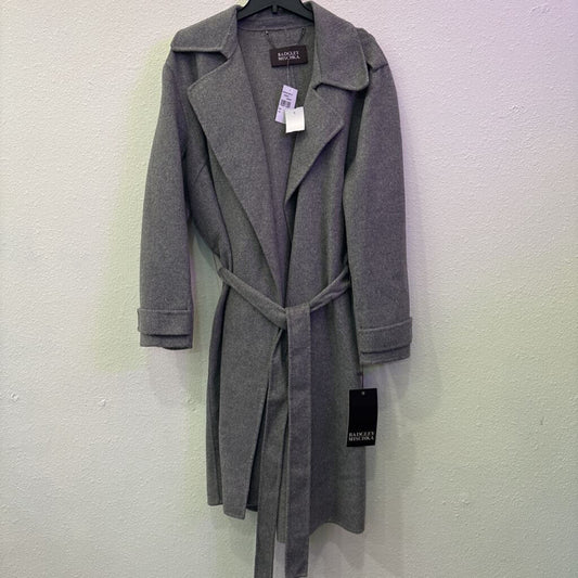 BADGLEY MISCHKA,WOOL DRESS COAT ,GREY ,2X