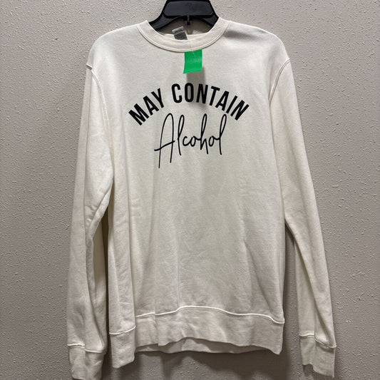 GRAPHIC CREWNECK SWEATER,WHT,SMALL