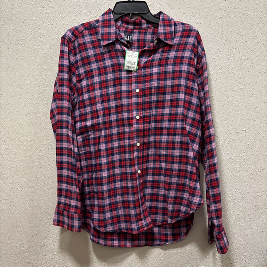 GAP,PLAID BUTTON UP TOP ,MULTI ,M