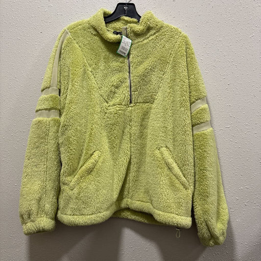 COCO + CARMEN,FUZZY HALF ZIP PULLOVER SWEATER ,GREEN ,S/M