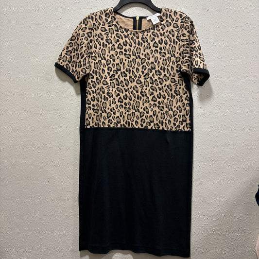 JOAN VASS,LEOPARD DRESS ,TAN/BLK,M/L