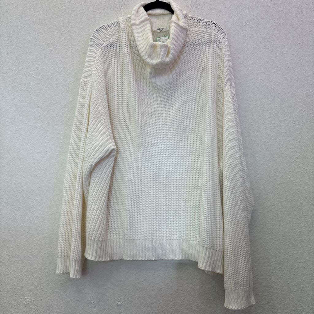 DOUBLE ZERO,COWL NECK KNIT SWEATER,WHITE,L