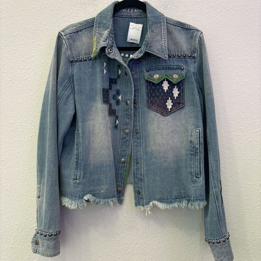 DOUBLE D RANCH,DENIM FLAG JACKET ,DENIM ,XL