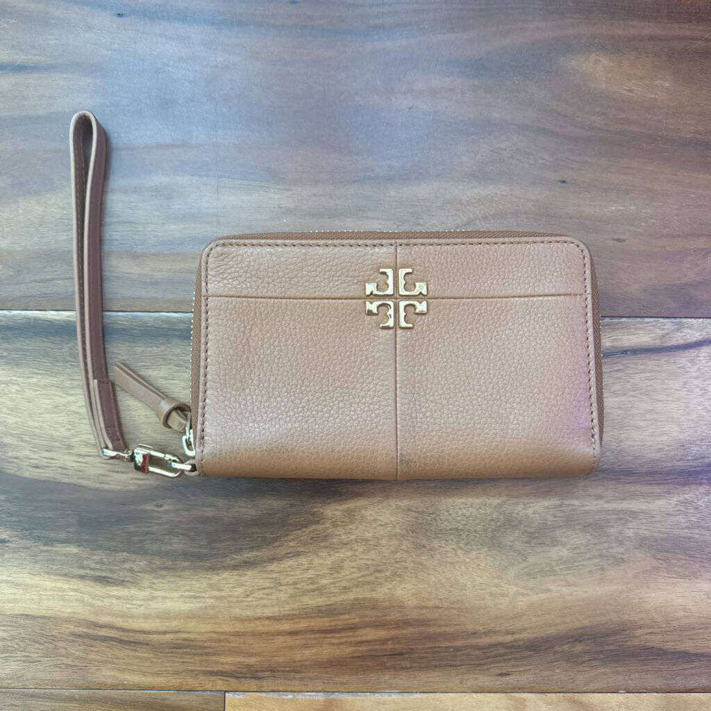 TORY BURCH,LEATHER WALLET/WRISTLET ,CAMEL