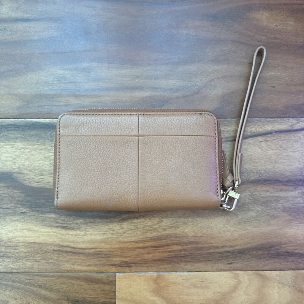 TORY BURCH,LEATHER WALLET/WRISTLET ,CAMEL