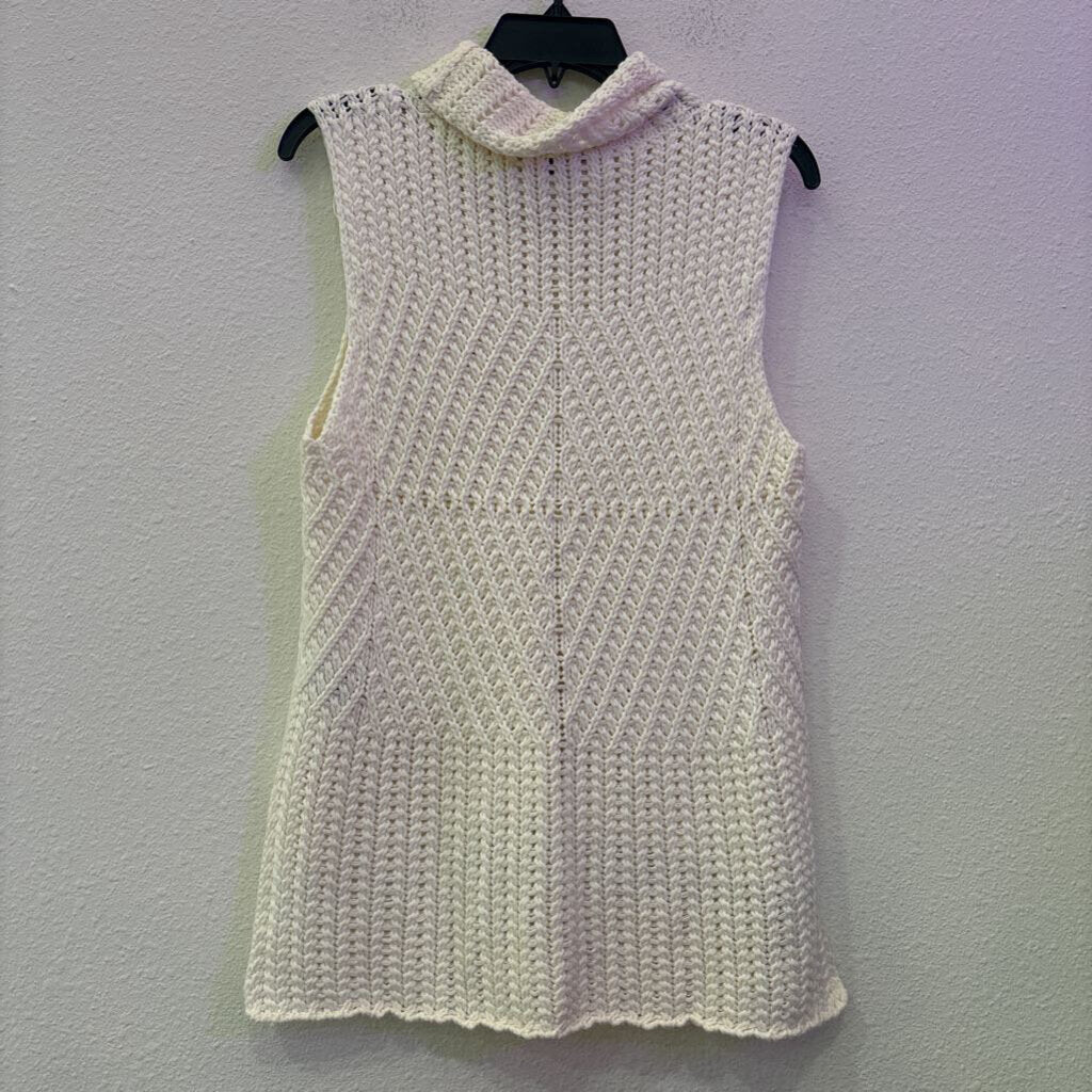 HARVE BENARD,KNIT TANK SWEATER ,WHT ,S