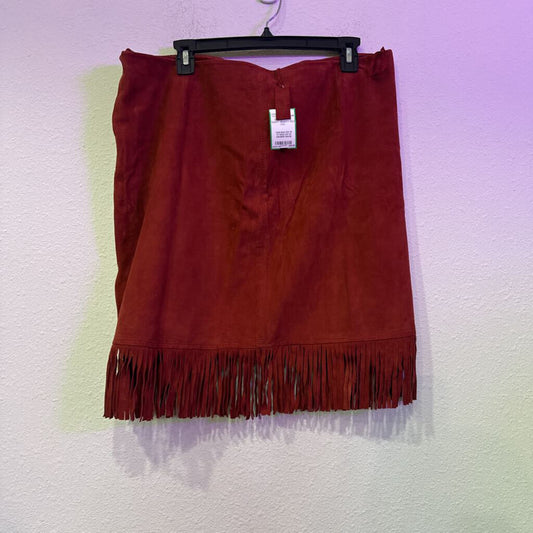 IDYLLWIND,SUEDE FRING SKIRT ,RUSTY RED ,XXL