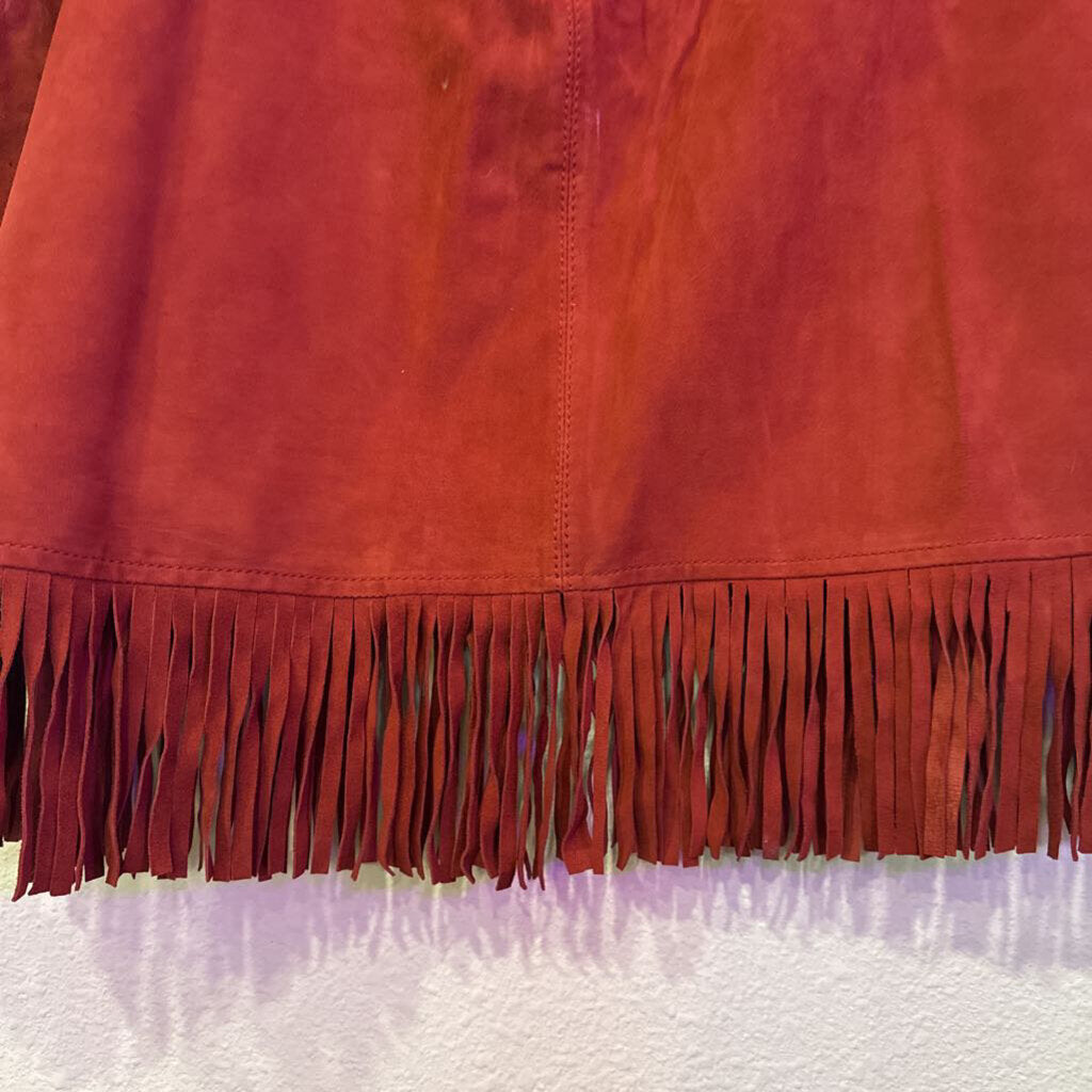 IDYLLWIND,SUEDE FRING SKIRT ,RUSTY RED ,XXL