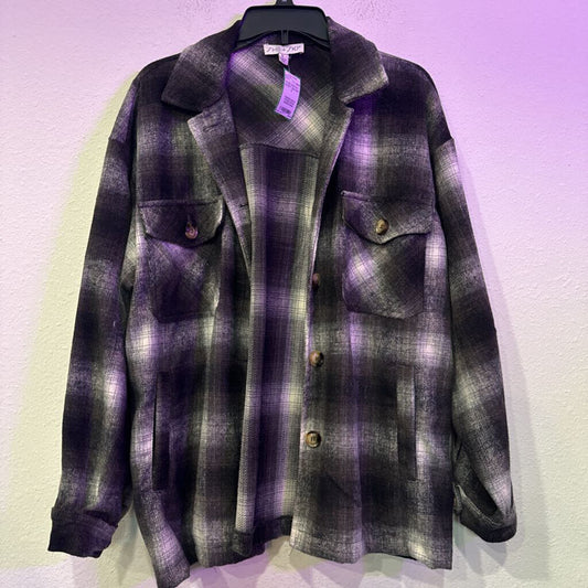 SHE + SKY,PLAID SHACKET JACKET ,BLK/WHT ,S