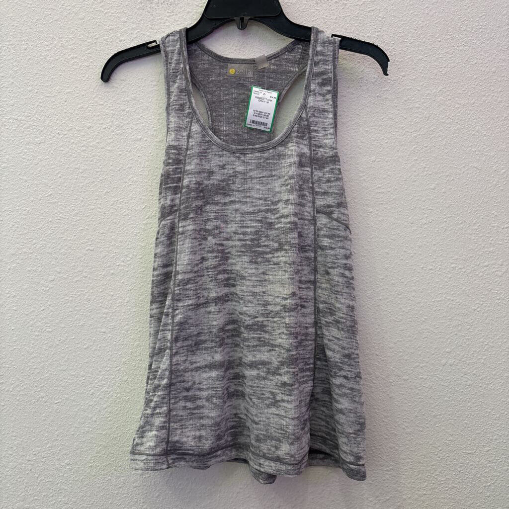 RIBBED TANK,GRAY,M