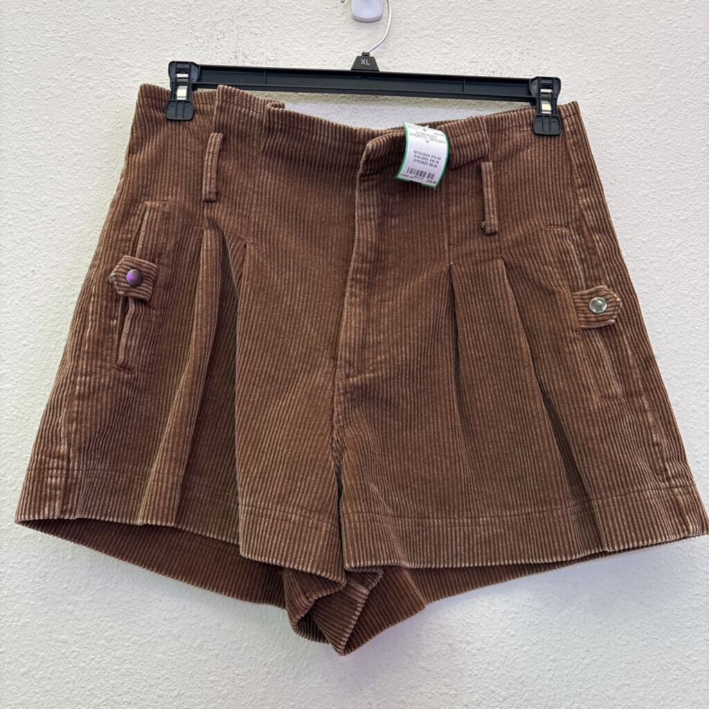 SHE + SKY,CORDORY SHORTS ,BROWN,M