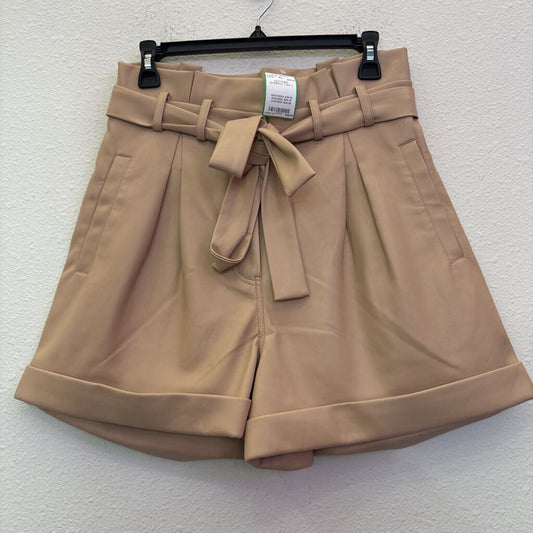 BARDOT,LEATHER SHORTS,TAN,L