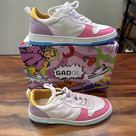 GADOL,NEW LEATHER SNEAKER ,MULTI,8.5