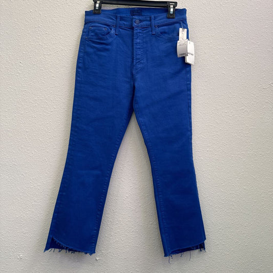 FRAY CROP DENIM,BLUE,29