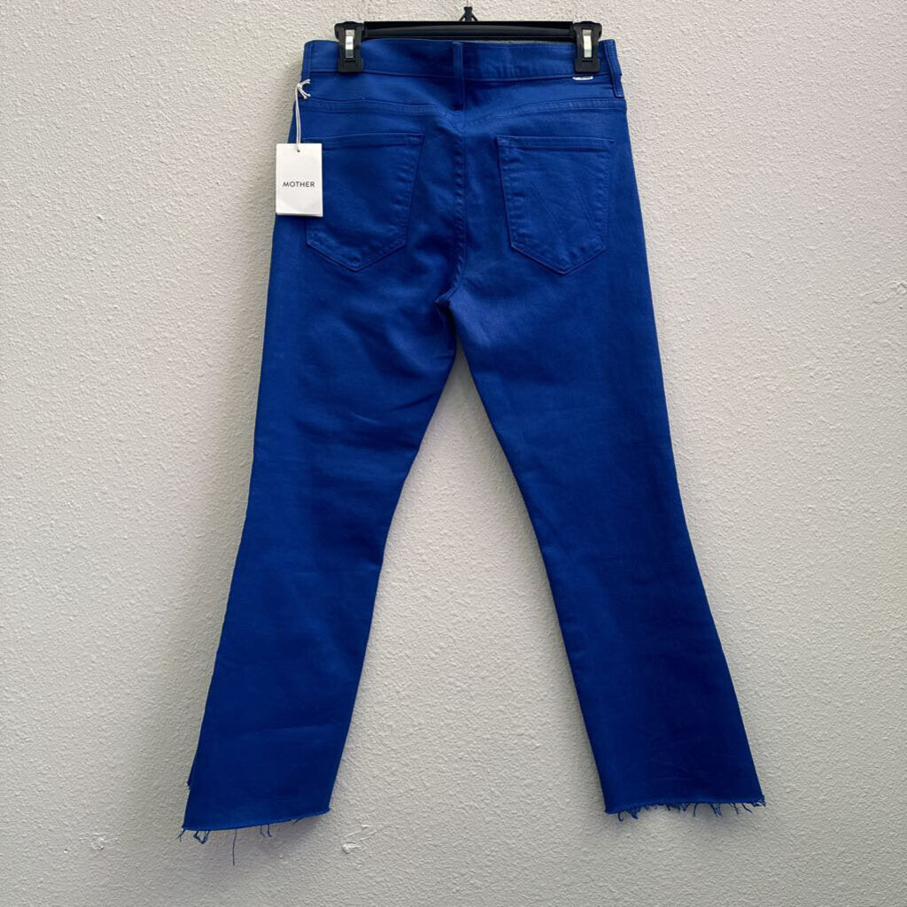 FRAY CROP DENIM,BLUE,29