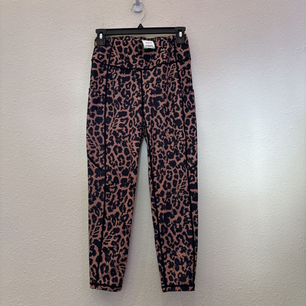 ANIMAL PRINT LEGGINGS,BLACK BROWN,S