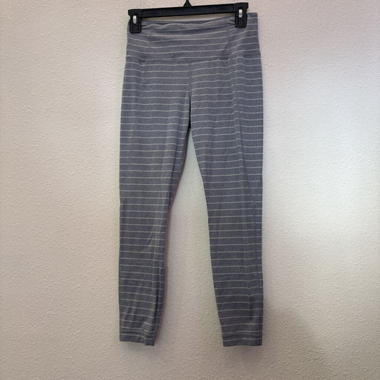 ATHLETA,STRIPED LEGGINGS,GRAY WHITE,S